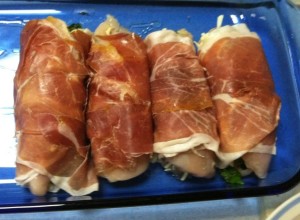 proscuitto wrapped chick
